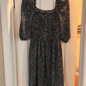 Lucy Avenue Leopard Print Midi Dress